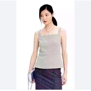 NWT Banana Republic Lightweight Wool, lined Peplum Tank, Size 0, Light Gray